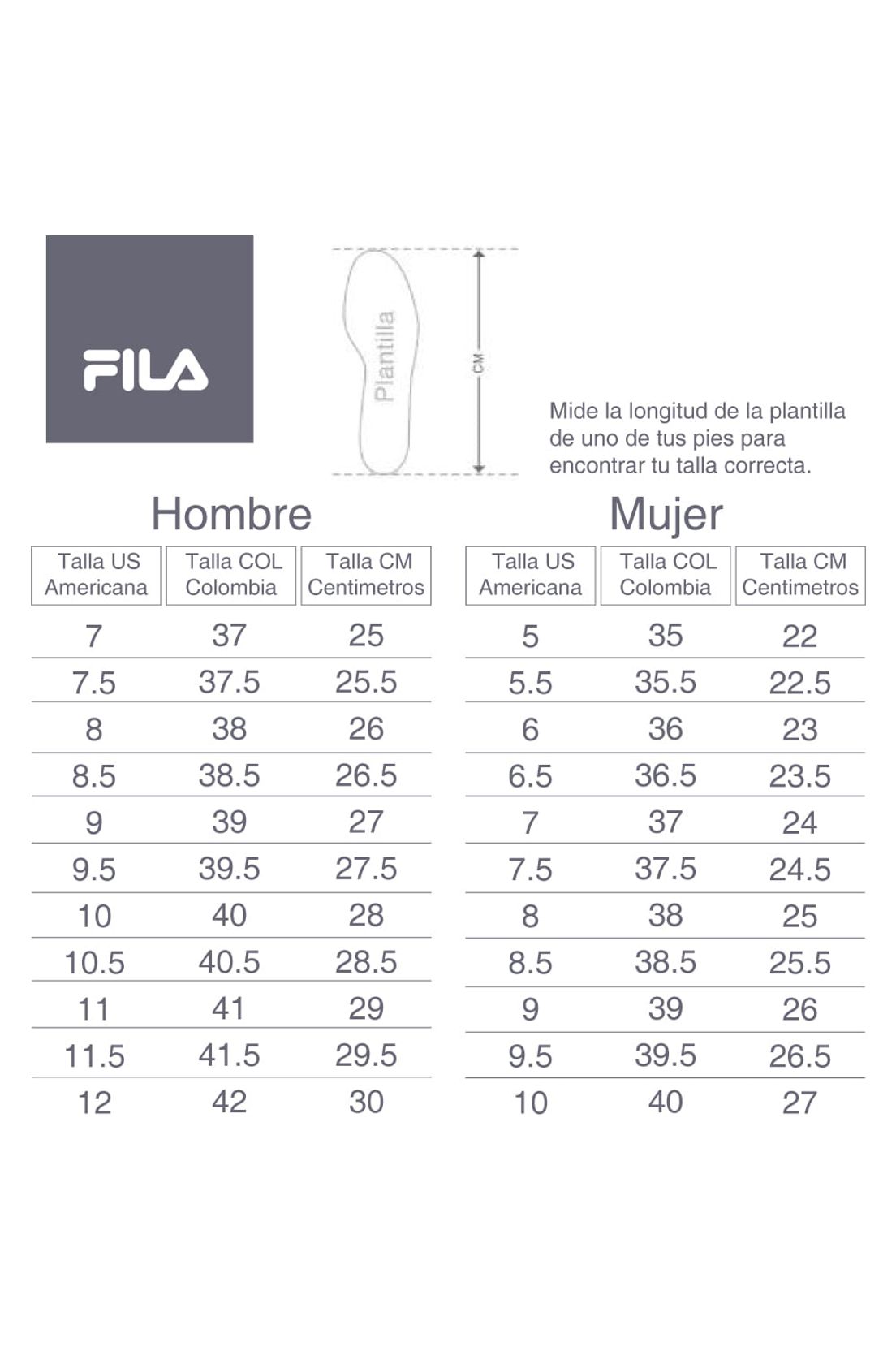 fila talla 37
