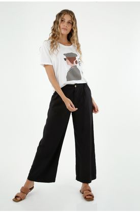 Pantalon negro ancho con tenis Clearance