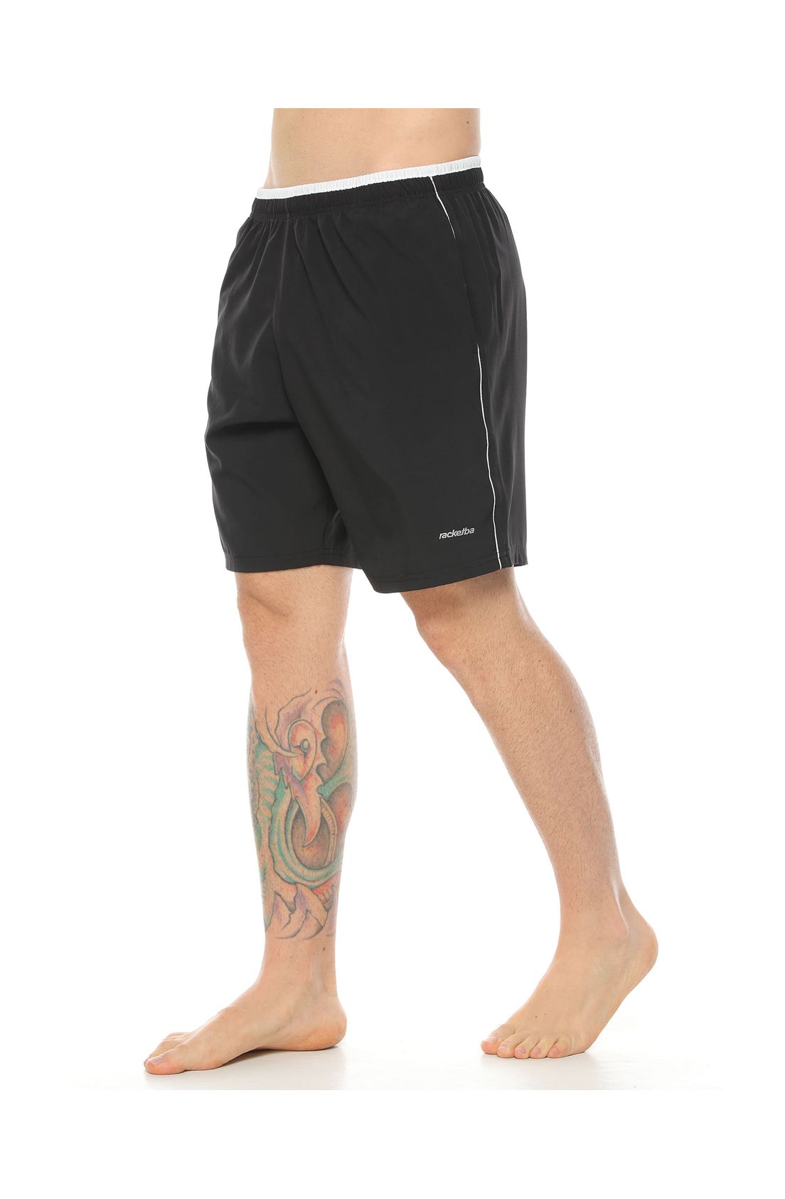Pantaloneta Deportiva, Color Negro/Blanco Para Hombre - Tennis