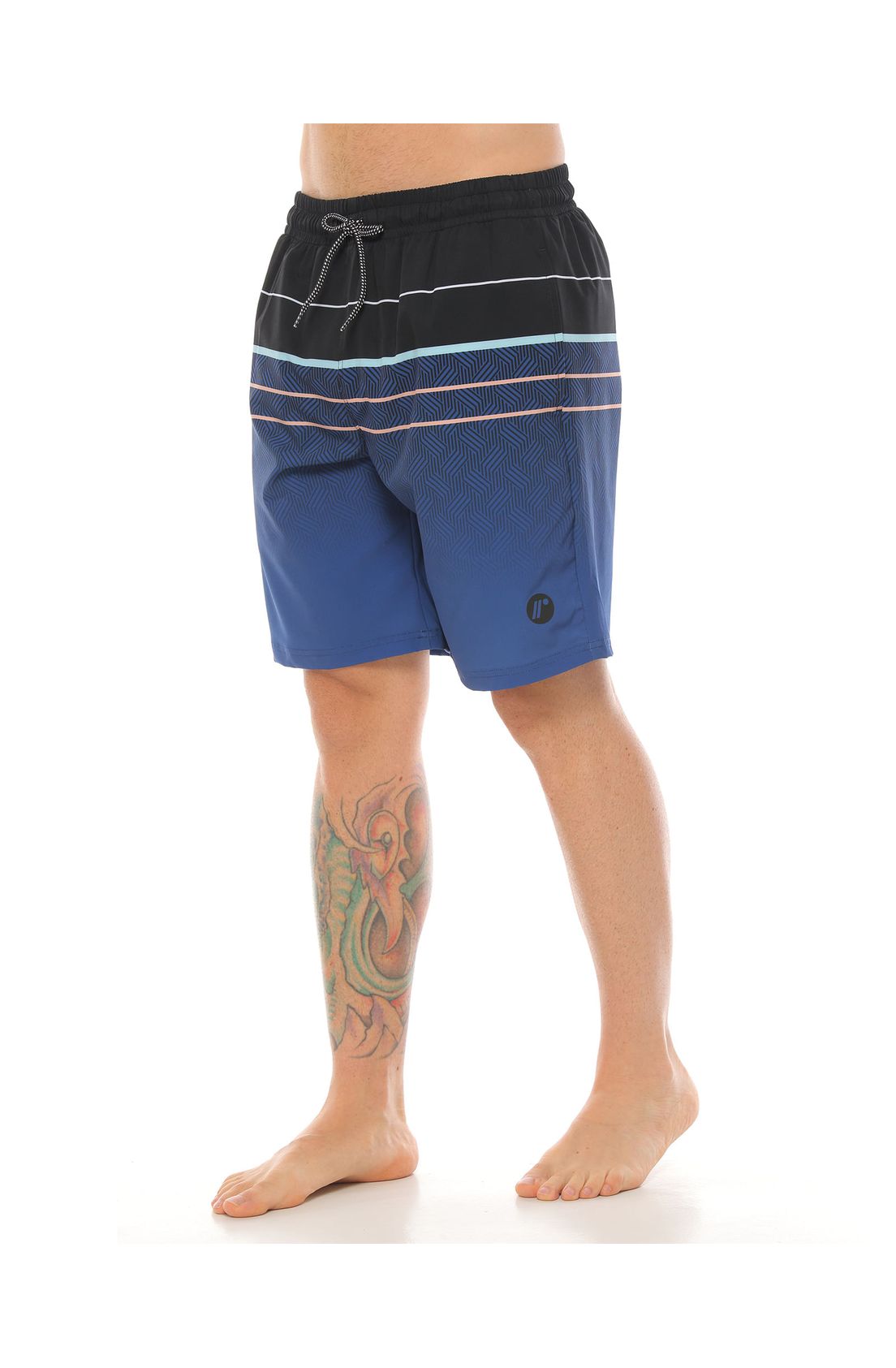 Pantaloneta De Playa Larga, Color Negro Para Hombre - Tennis