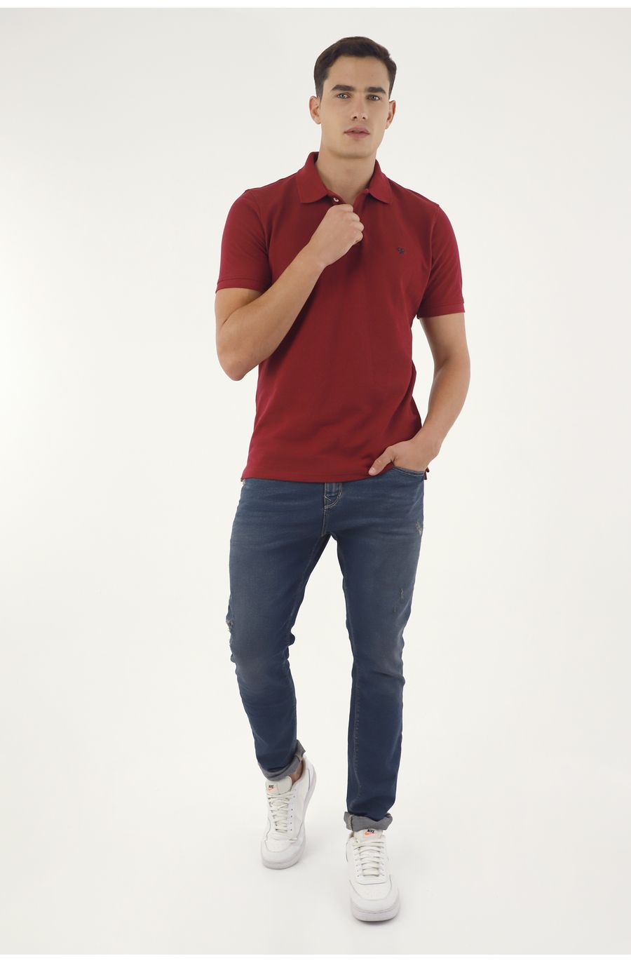 Polo roja 100% Algodón para hombre