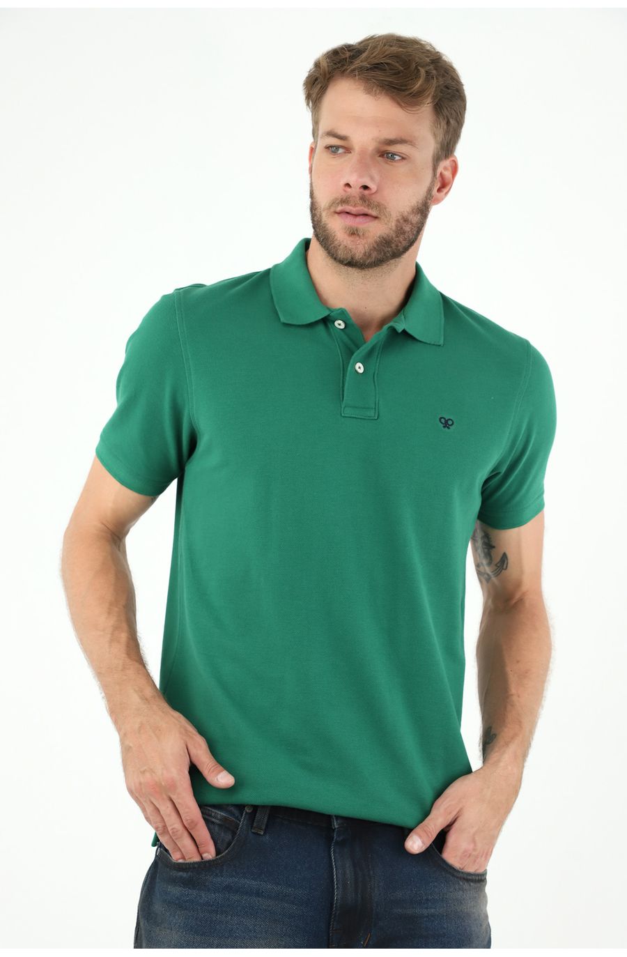 Polo verde 100% Algodón para hombre