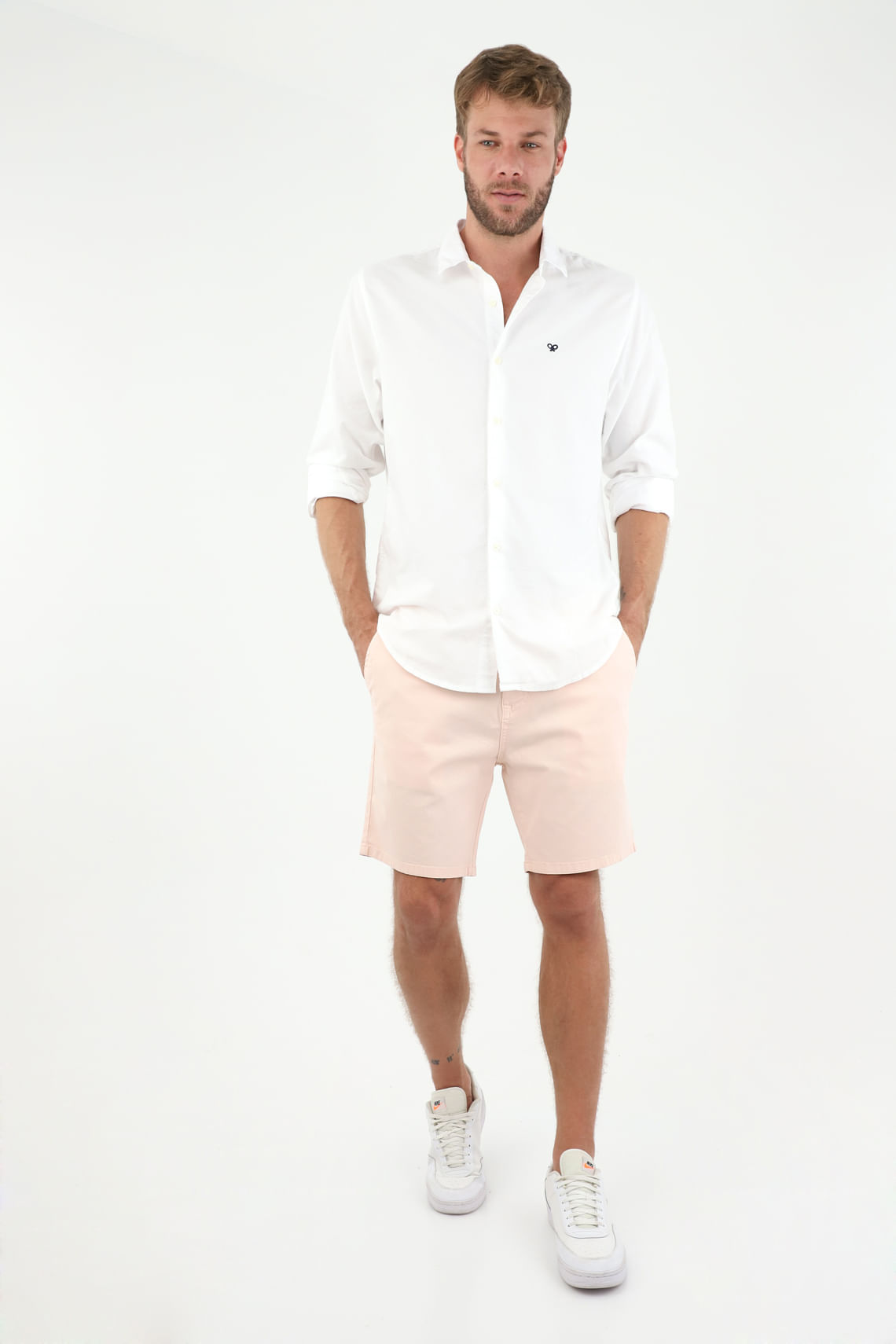 Camisa blanca manga larga hombre Tennis