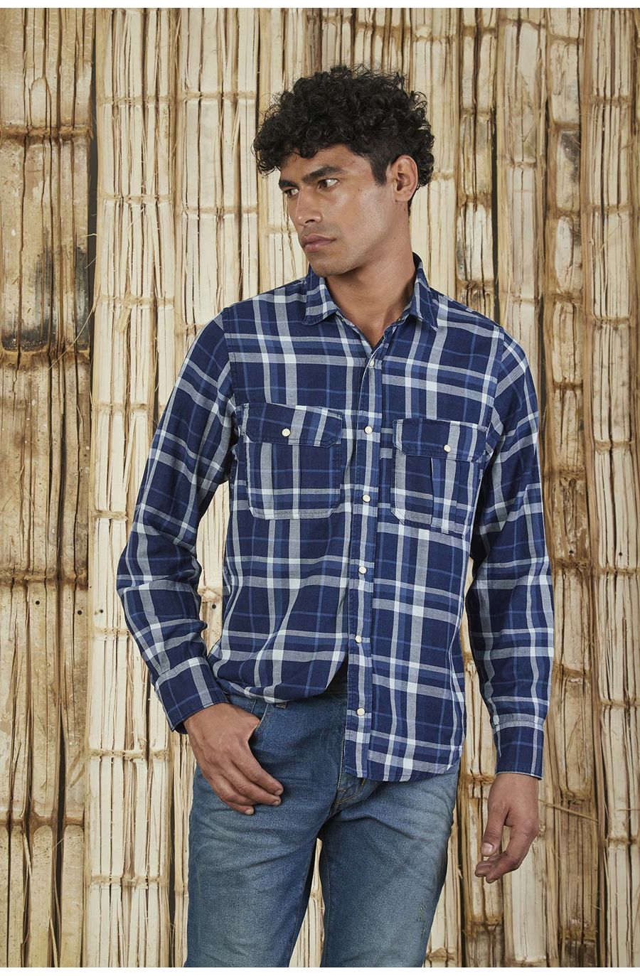 Camisa azul para hombre