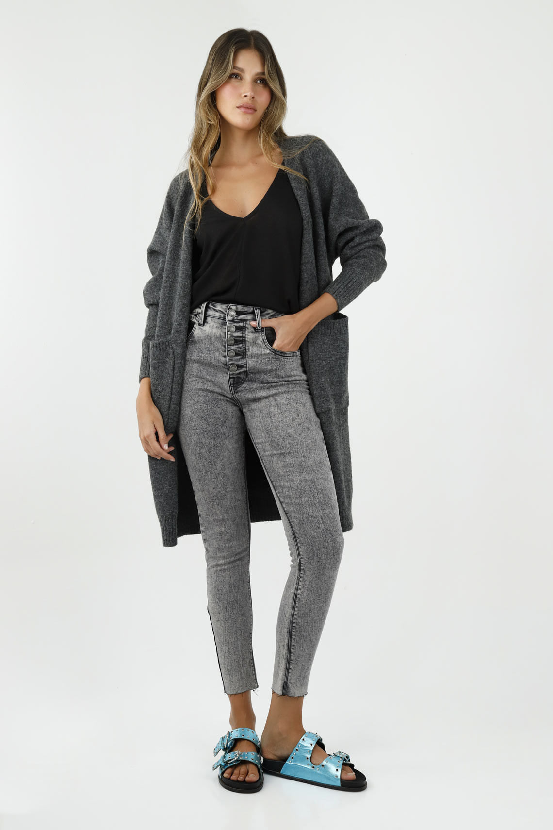 Jean Jegging gris para mujer