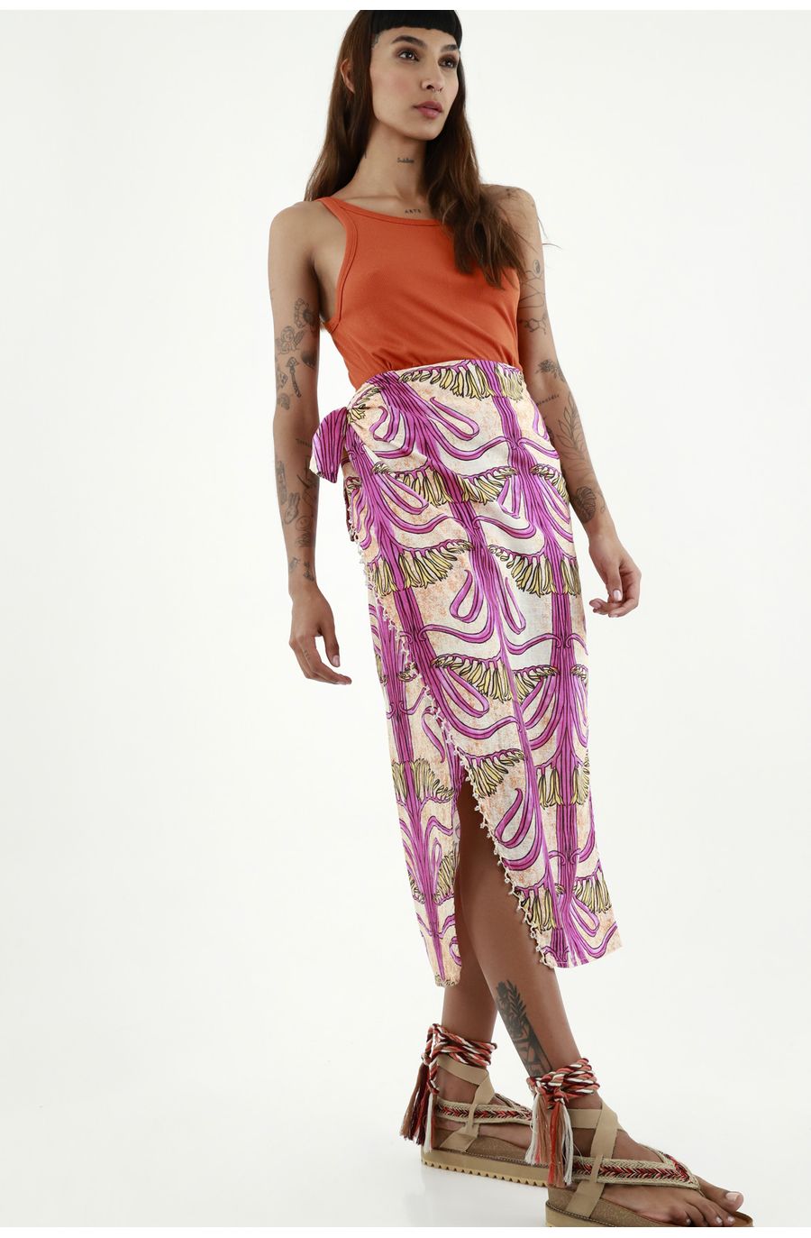 Falda estampada para mujer