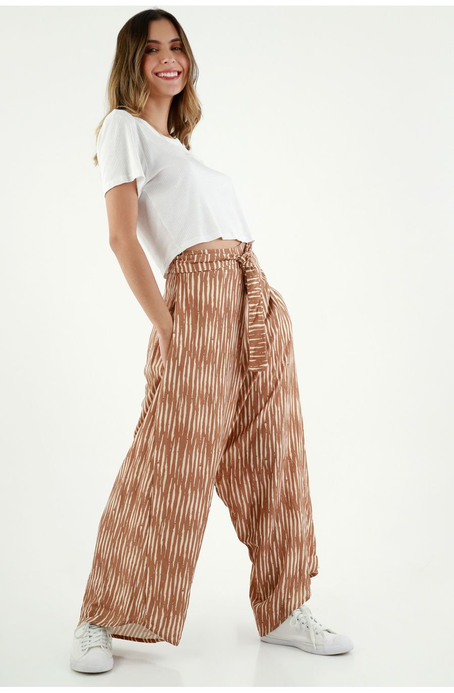Pantalón café aladino para mujer
