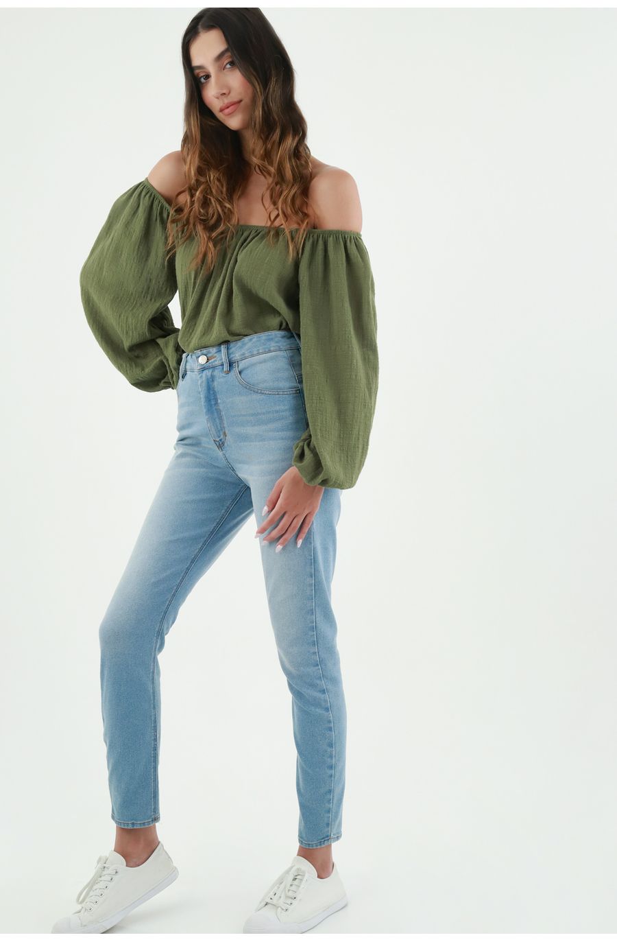 Jean slim azul para mujer