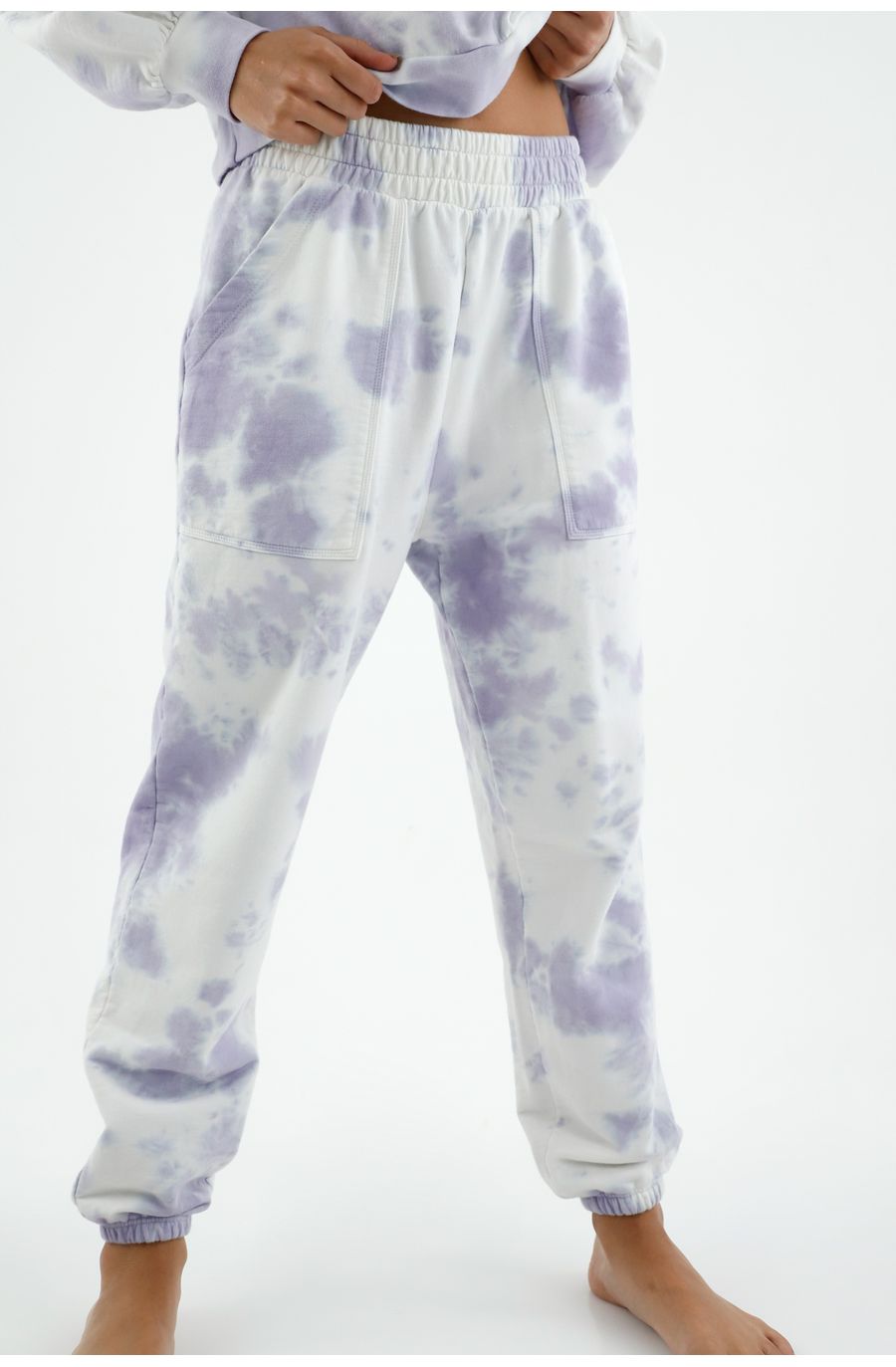 Pantalón tipo jogger morado para mujer