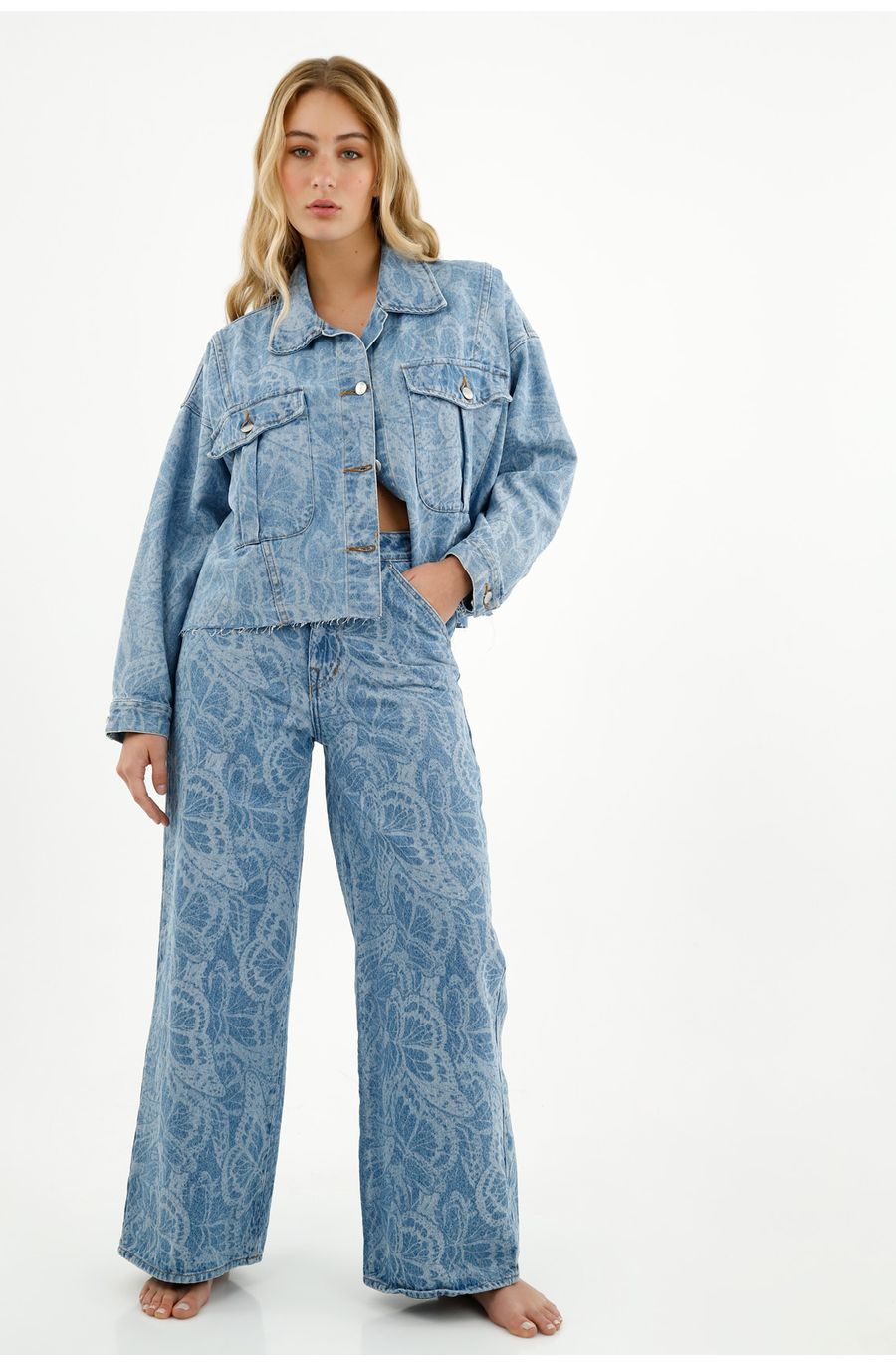 Chaqueta oversized azul para mujer