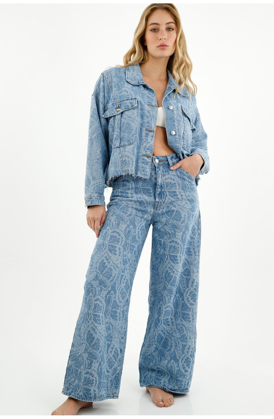 Jean Wide Leg azul para mujer