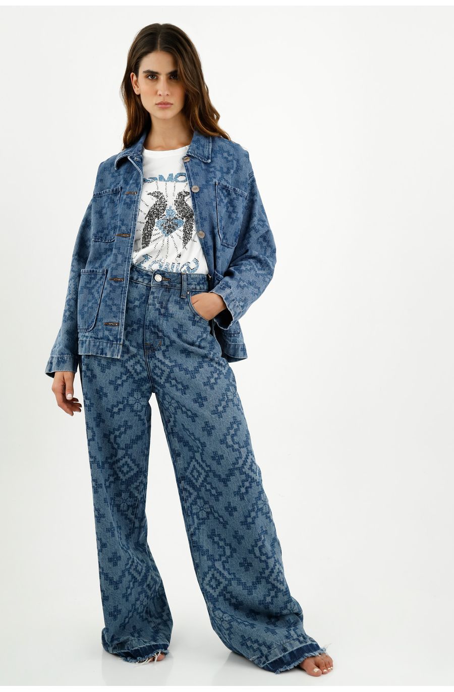 Chaqueta oversize azul para mujer