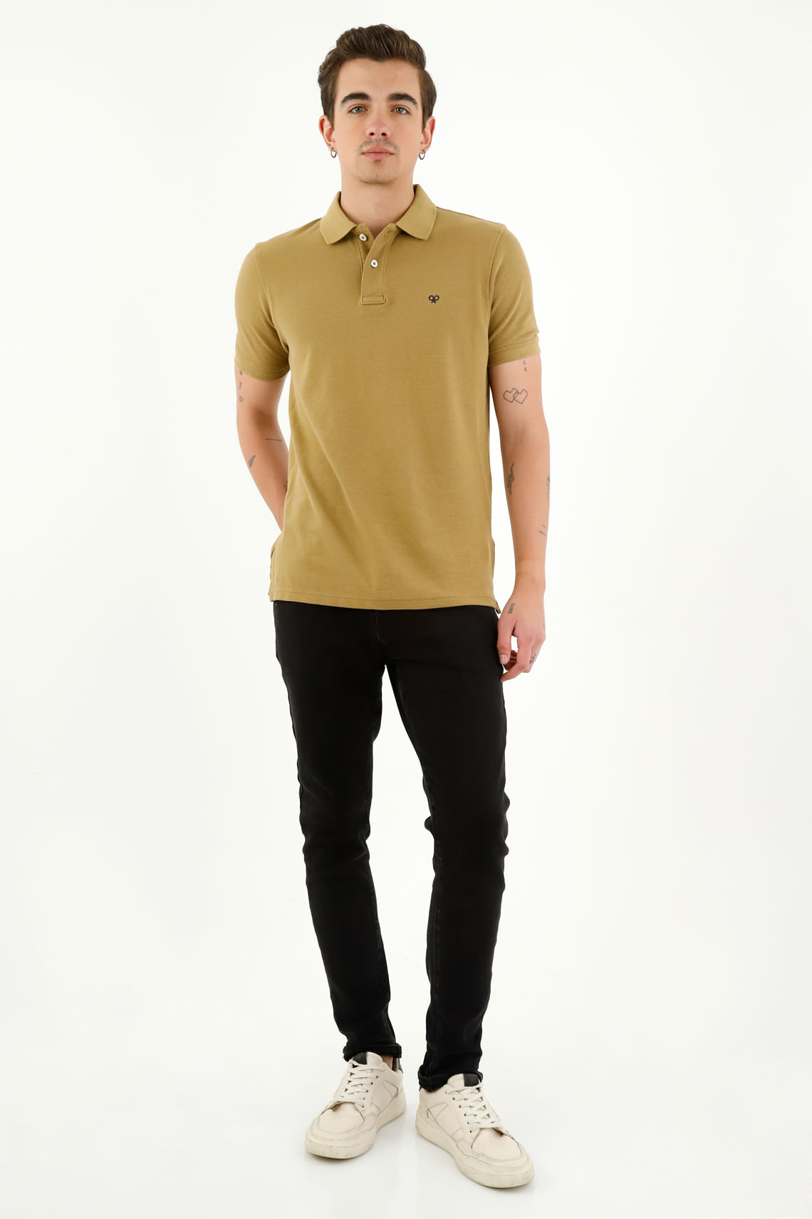 Polo café 100% Algodón para hombre