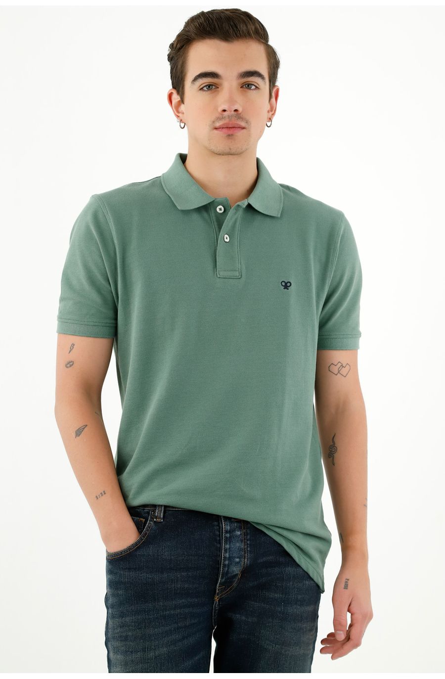 Polo verde 100% Algodón para hombre
