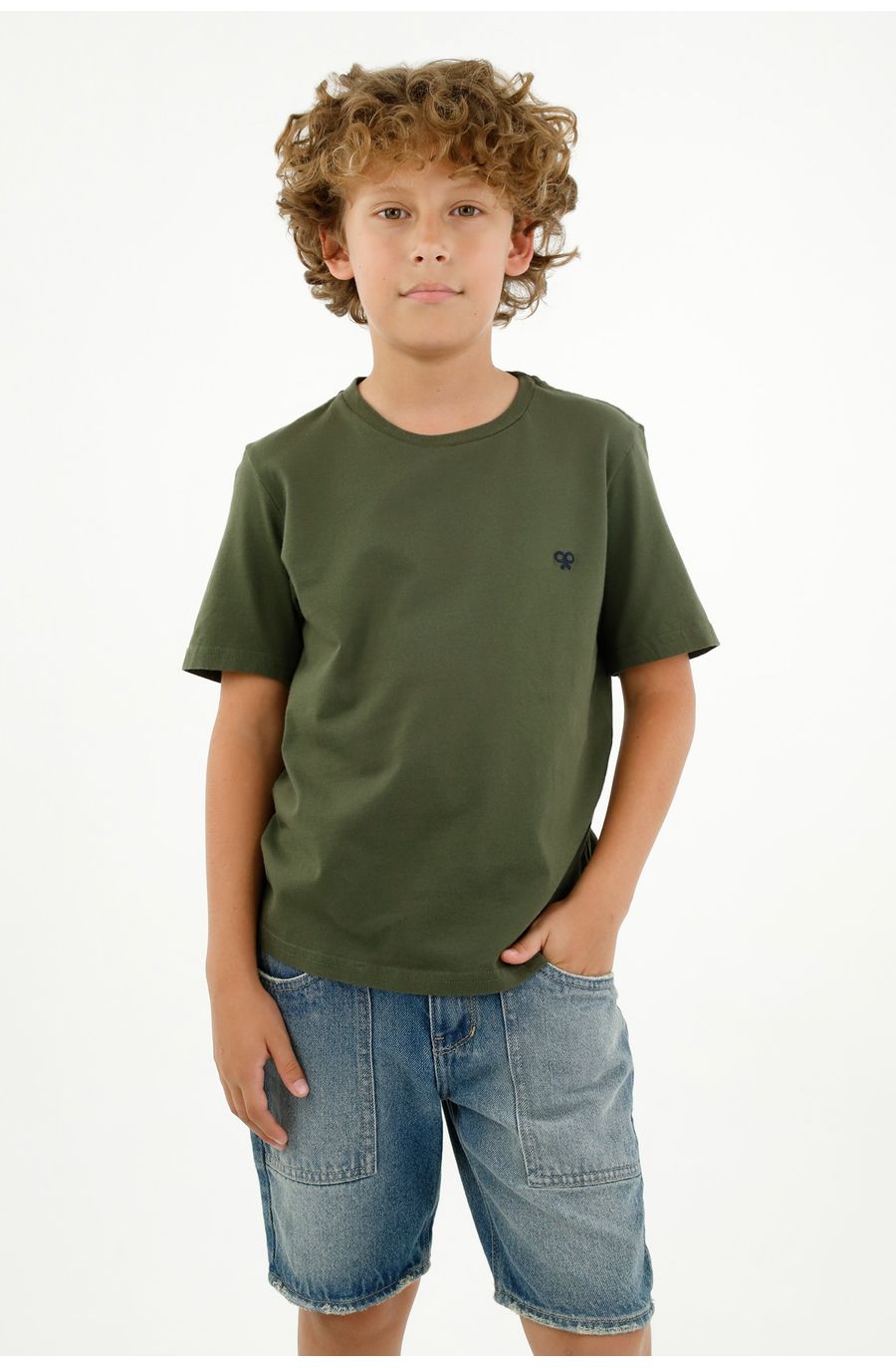 Camiseta basica verde para niño