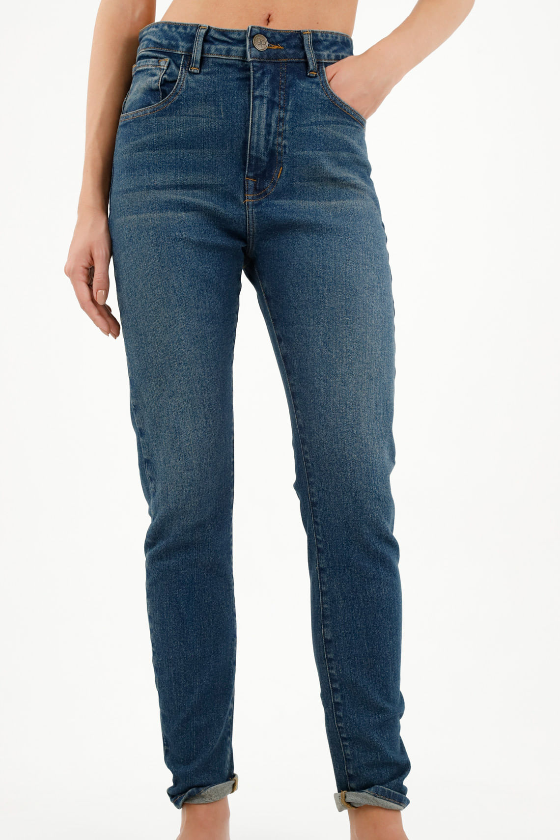Jean tipo jegging azul para mujer