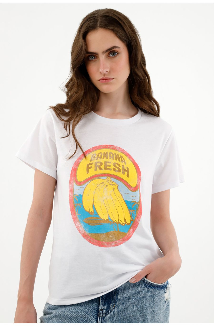 Camiseta básica blanca para mujer