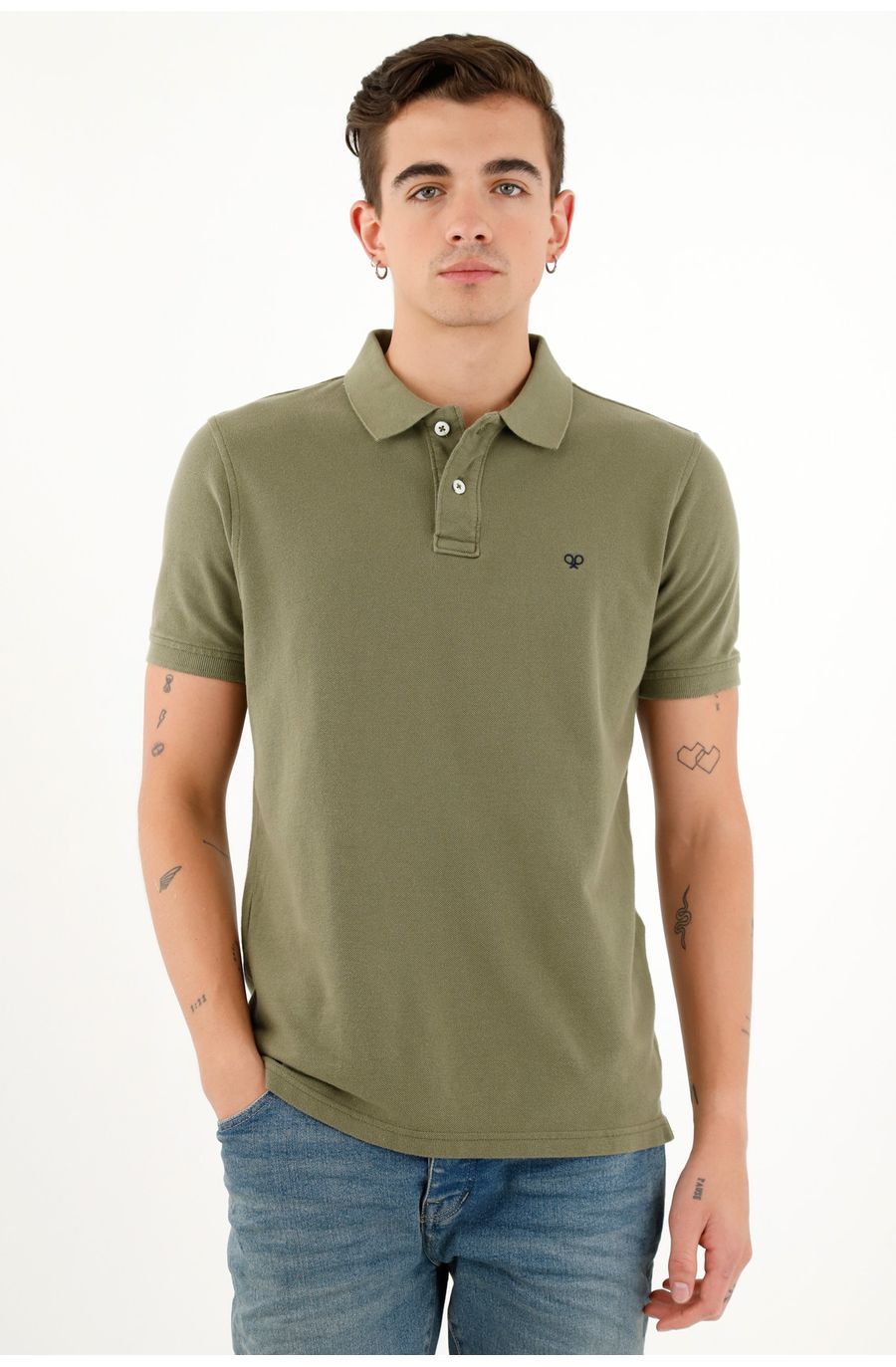 Polo verde 100% Algodón para hombre