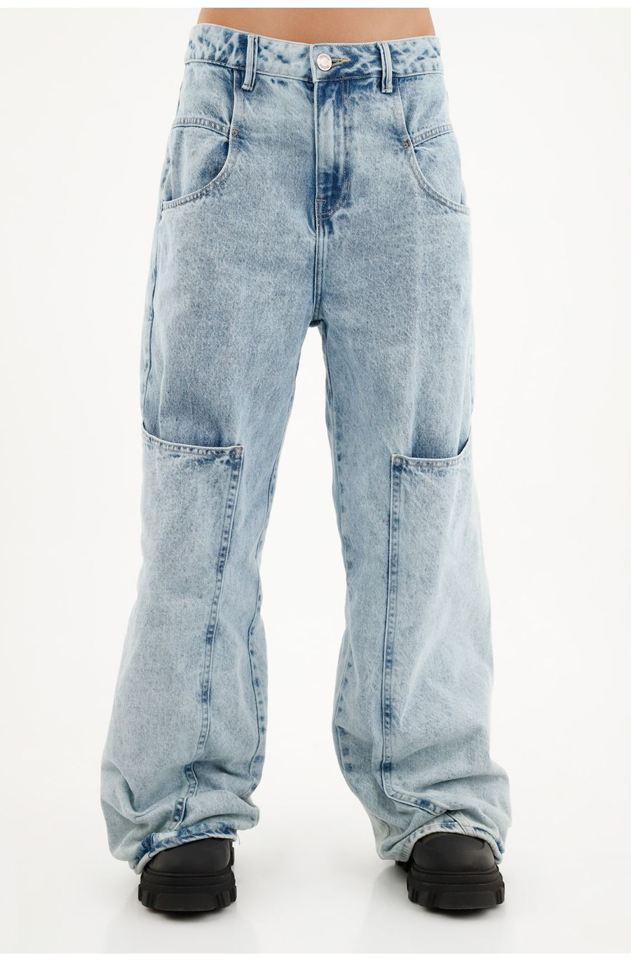 Jean con bolsillos carpenter azul para mujer