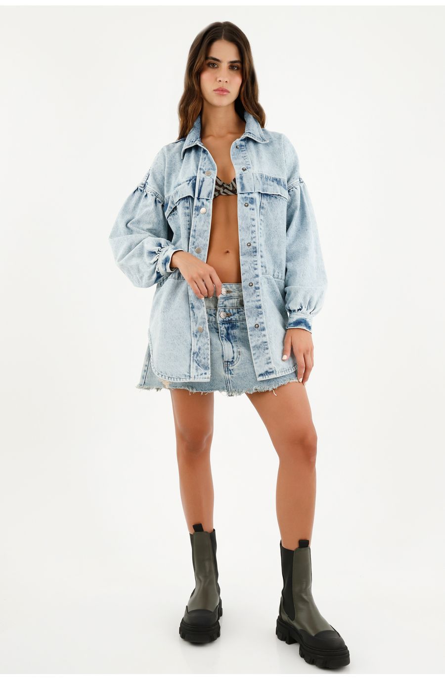 Chaqueta oversize azul para mujer