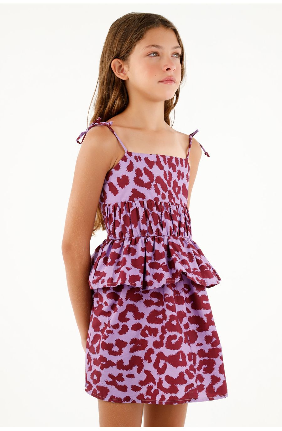 Vestido corto de animal print para niña