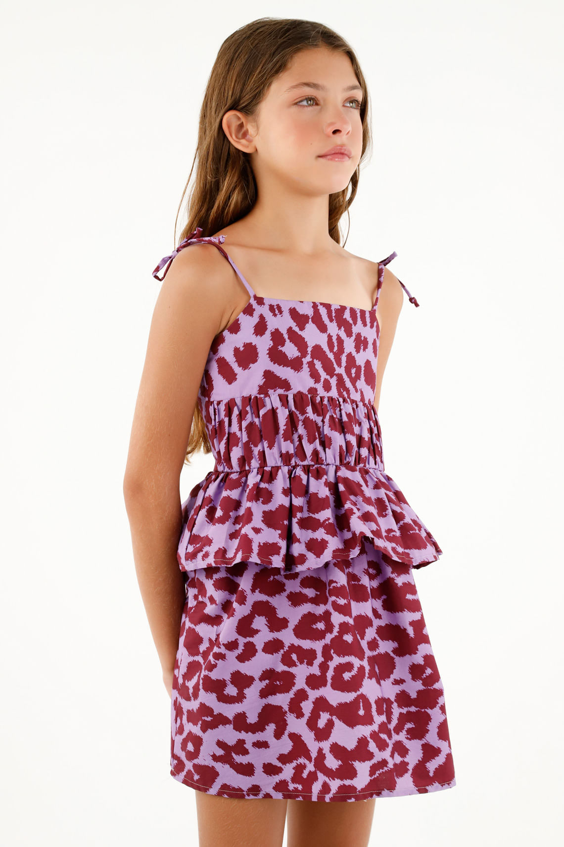 Vestido corto de animal print para niña