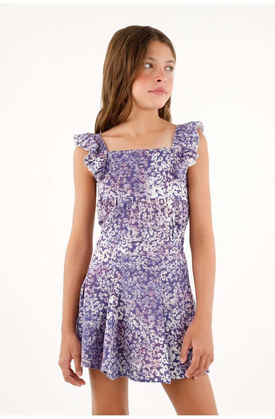 Falda corta de animal print para niña