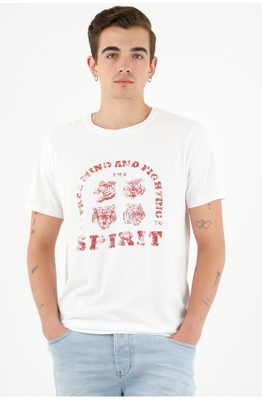 Camiseta manga corta blanca para hombre