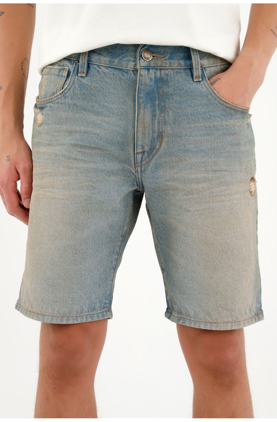 Bermuda cinco bolsillos azul para hombre