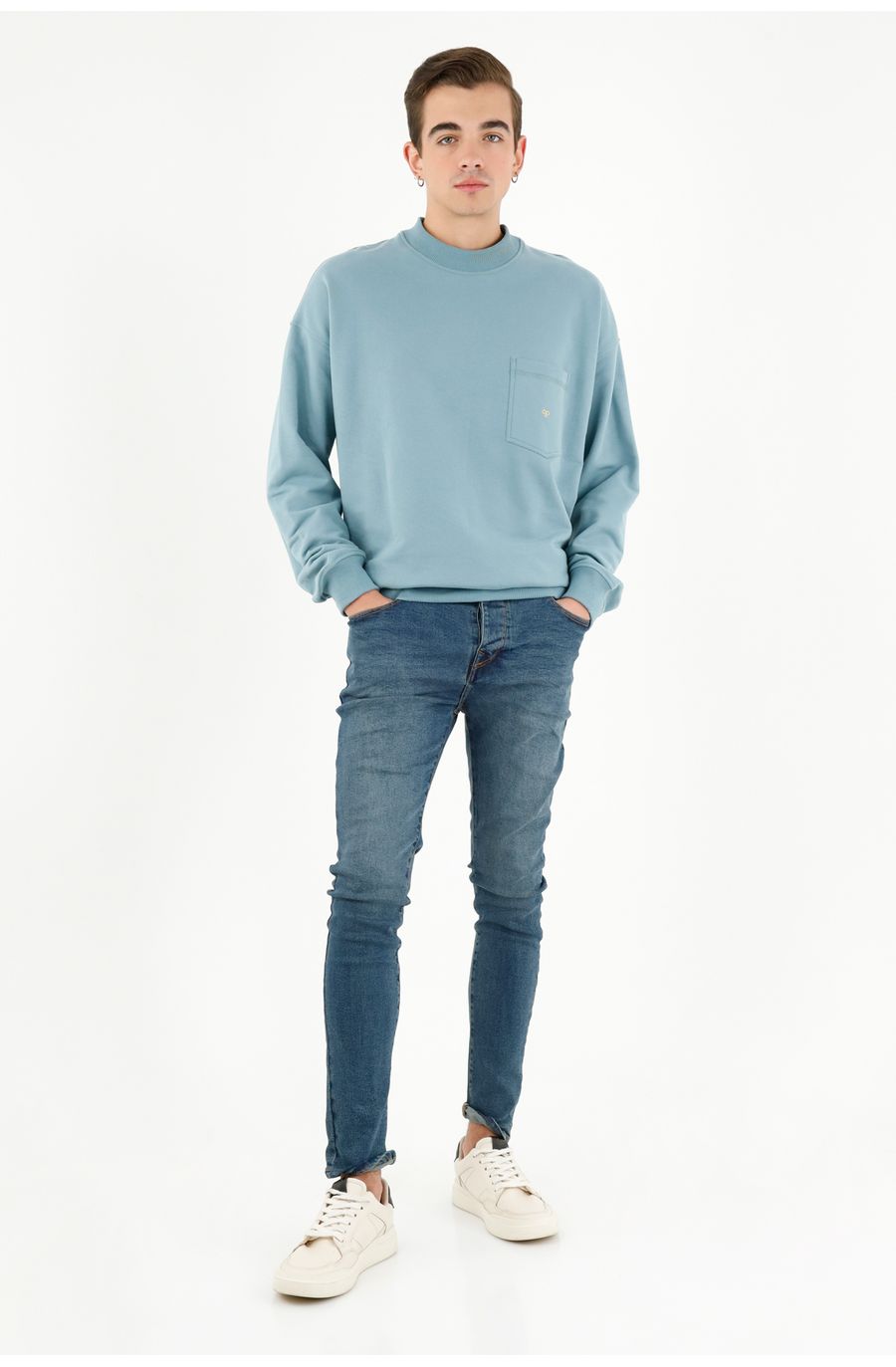 Buzo oversize azul para hombre