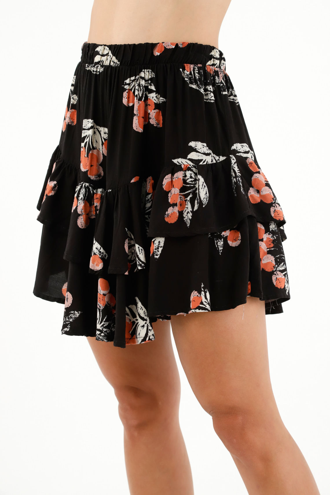 Falda corta estampada para mujer