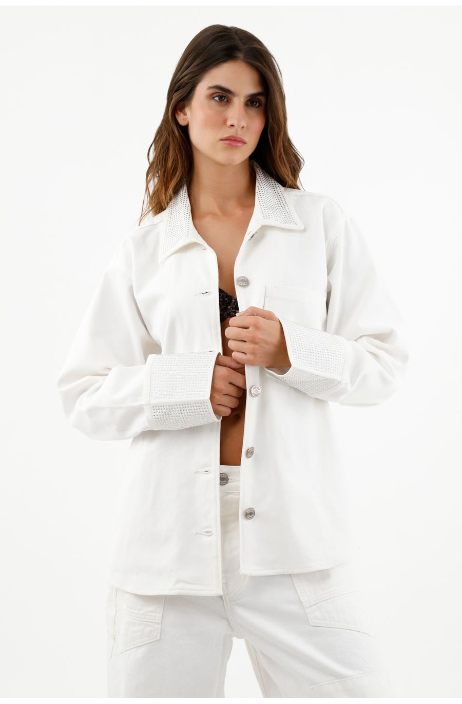 Chaqueta crudo clásica para mujer