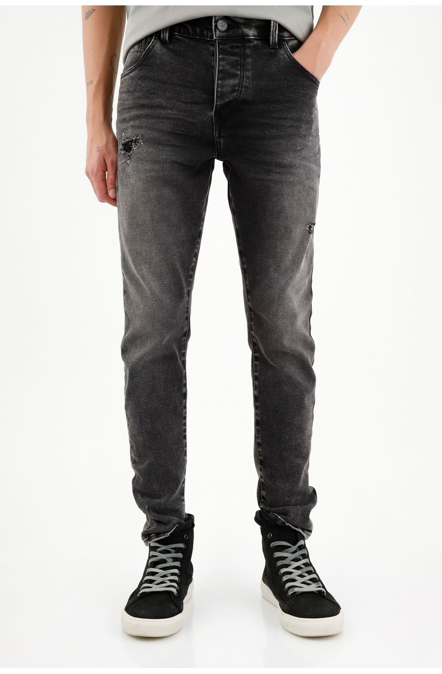 Jean azul Skinny con rotos para hombre