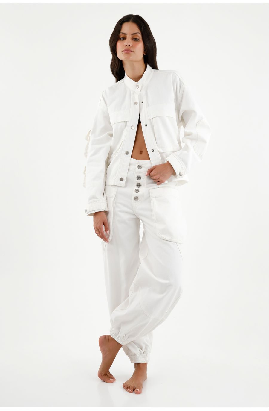 Abrigo oversize crudo para mujer