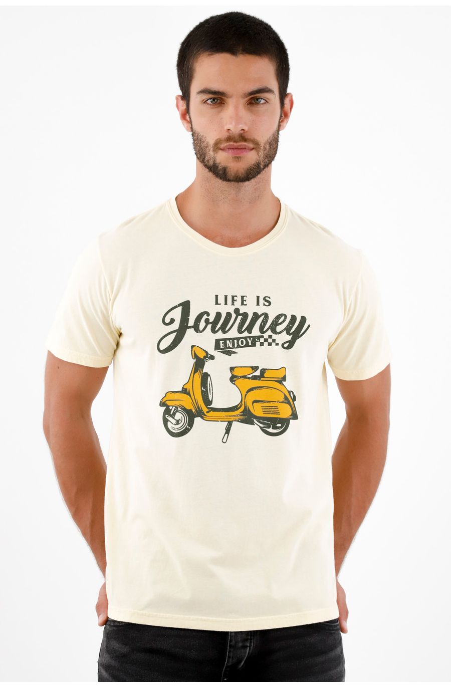 Camiseta manga corta crudo para hombre