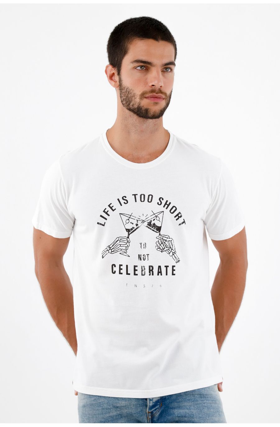 Camiseta manga corta blanca para hombre