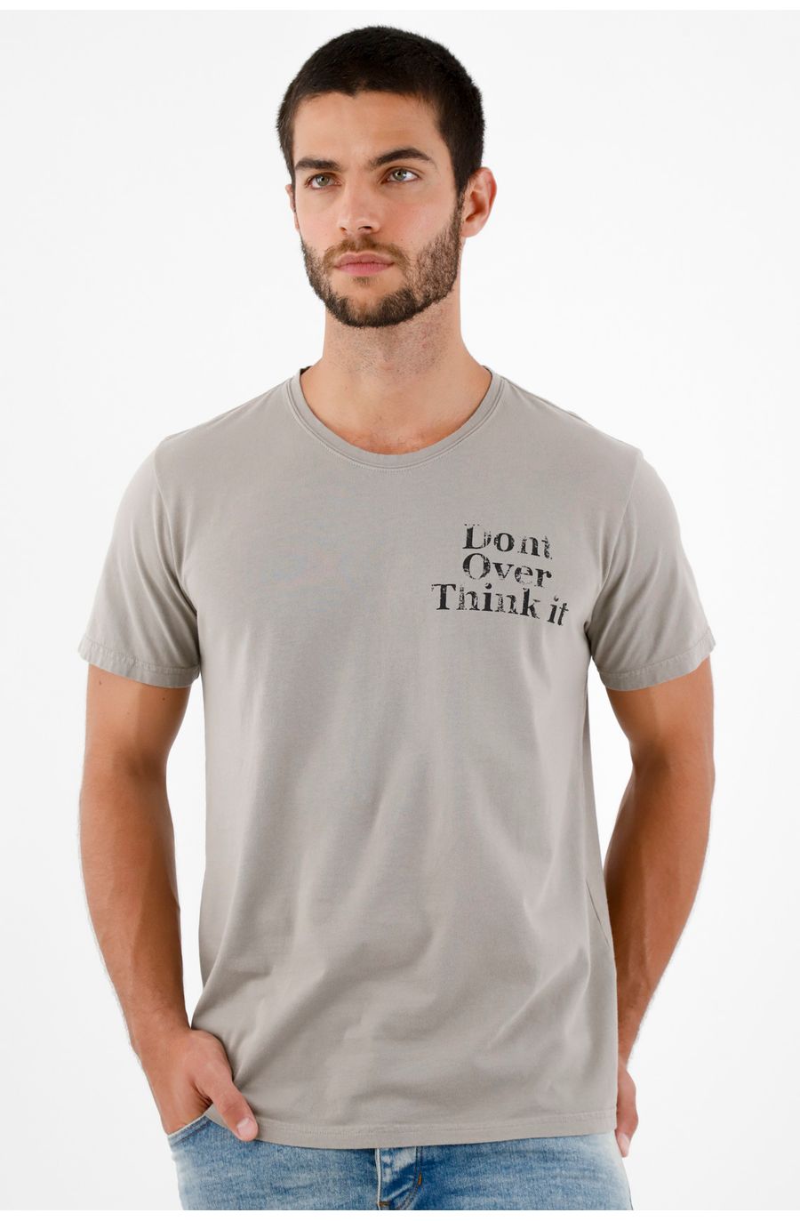 Camiseta gris con mini estampado para hombre