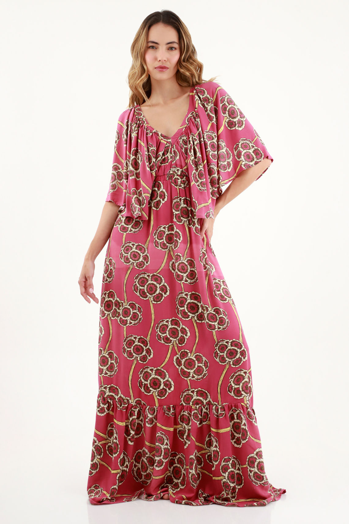 Vestido largo estampado para mujer