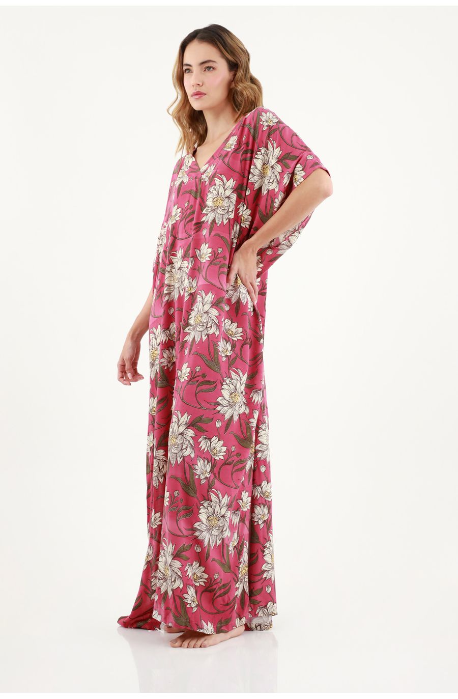 Vestido largo con estampado de flores para mujer