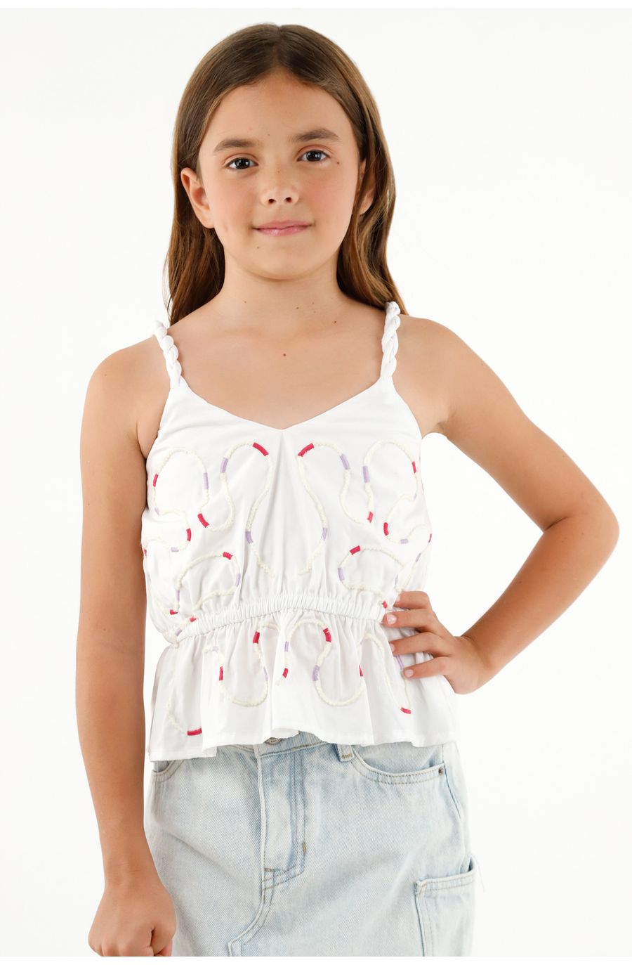 Camisa de tiras blanca para niña