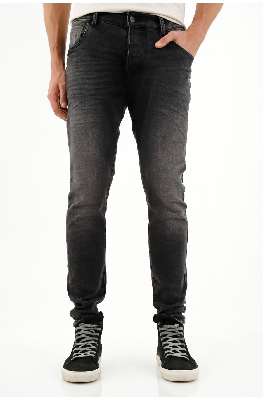 Jean Skinny negro para hombre