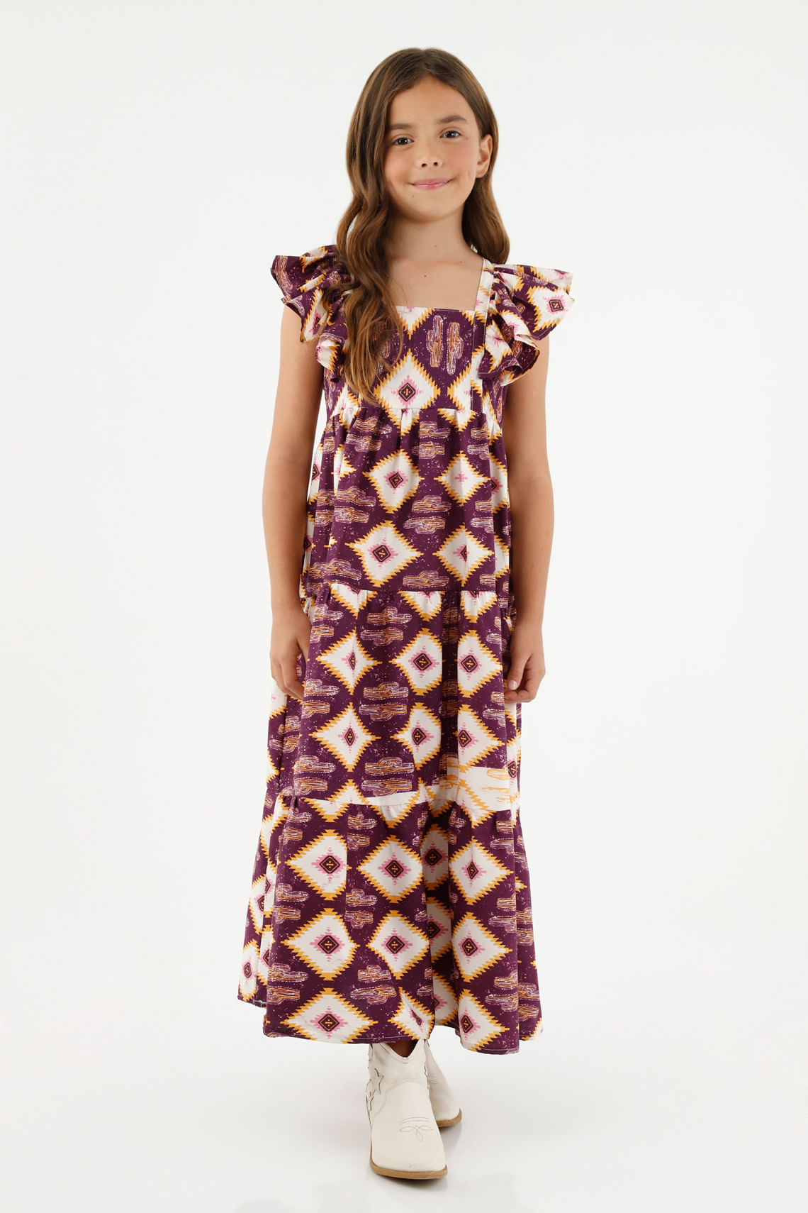 Vestido largo con bolero para niña