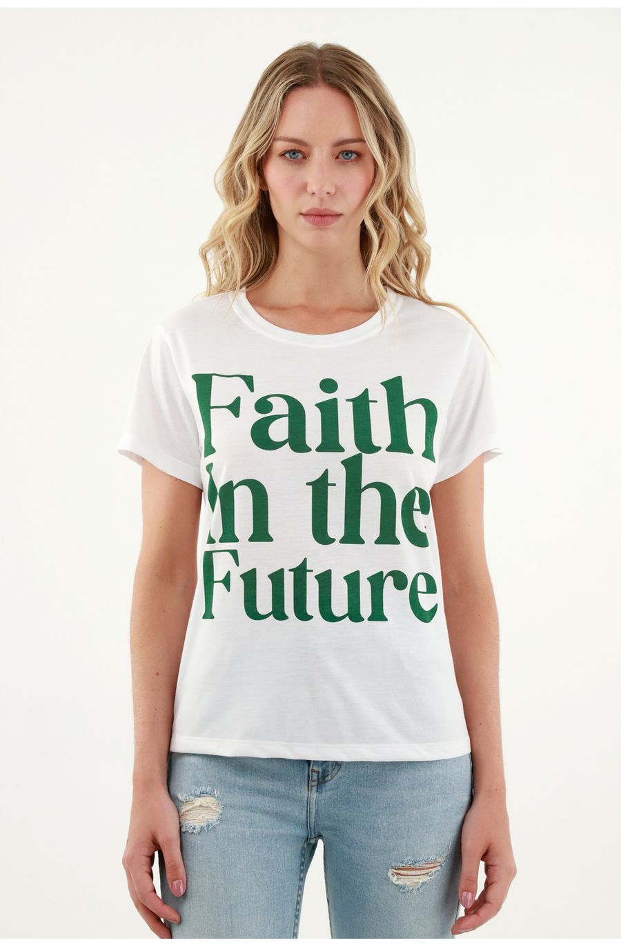 Camiseta manga corta blanca para mujer