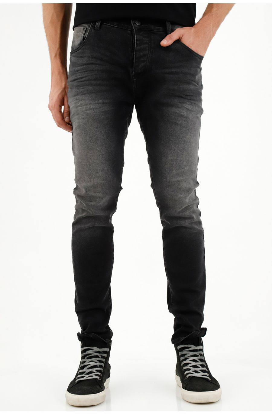 Jean Skinny en black denim para hombre