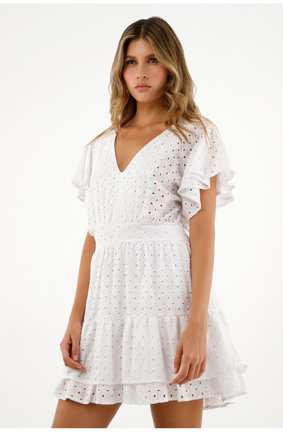 Vestido corto blanco para mujer