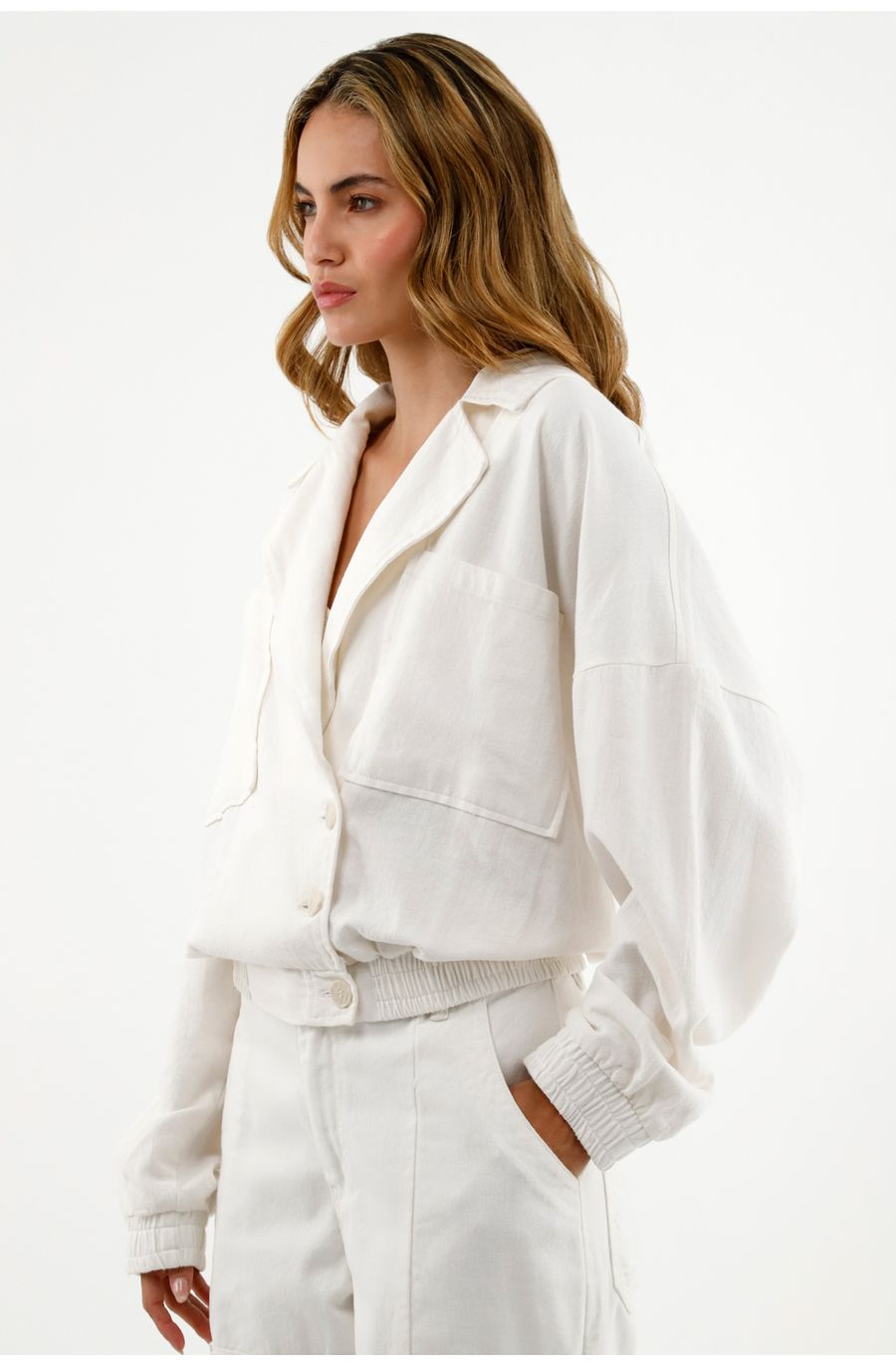 Chaqueta Bomber crudo para mujer