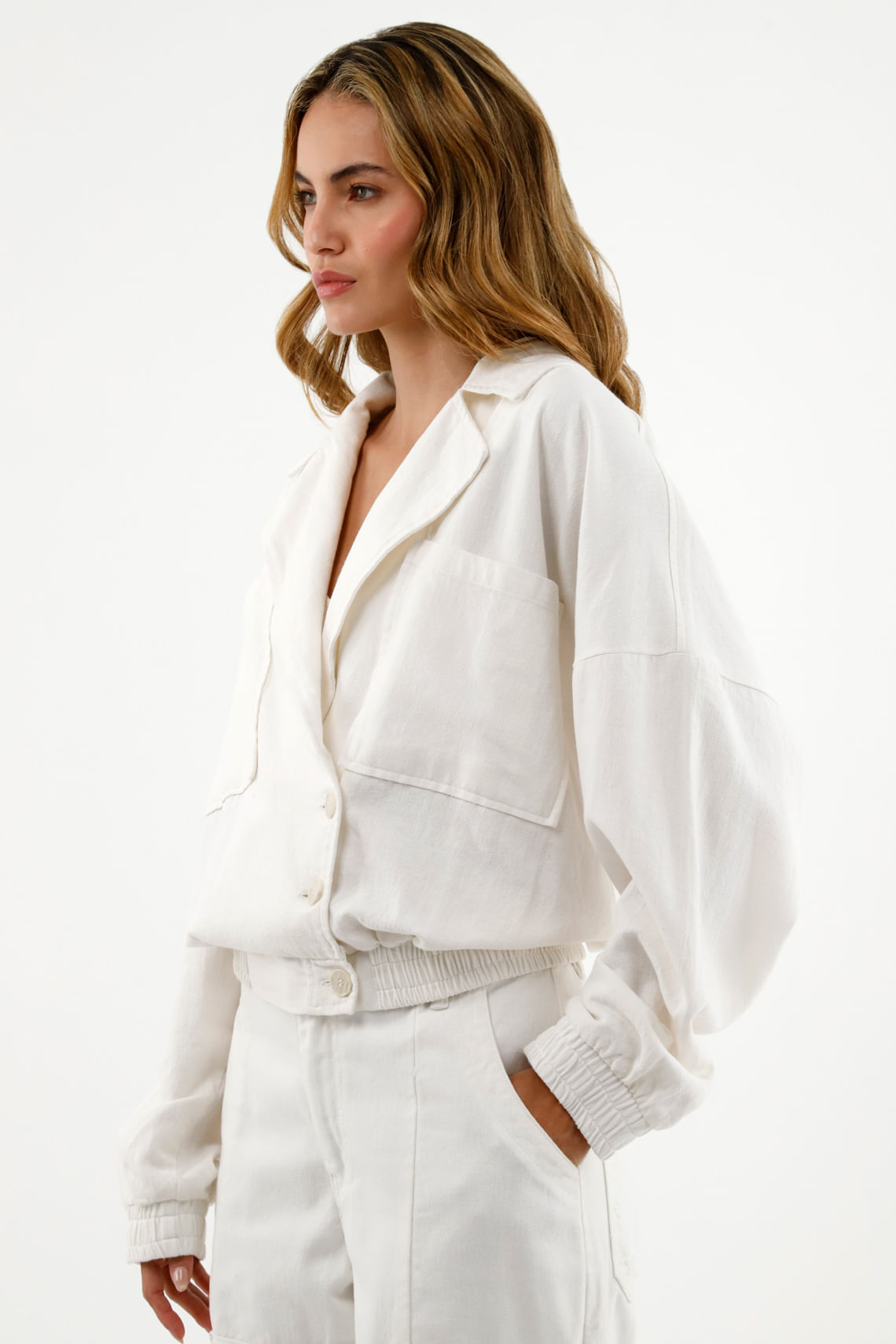 Chaqueta Bomber crudo para mujer
