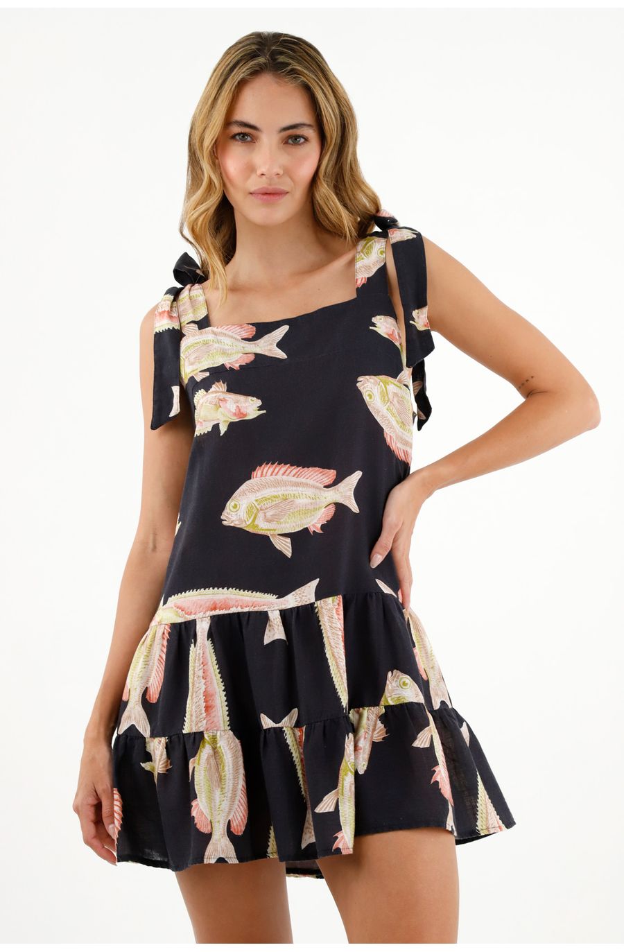 Vestido estampado corto para mujer