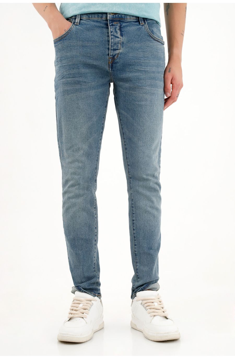 Jean skinny azul para hombre