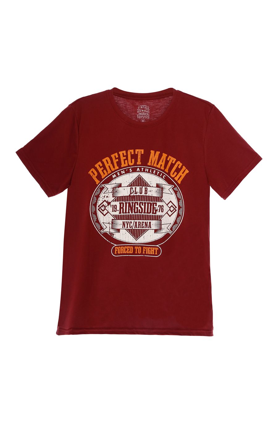 Camiseta cuello redondo roja para hombre